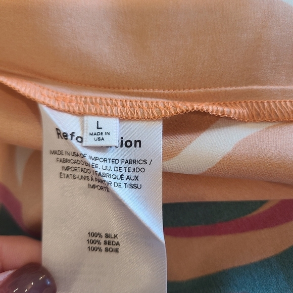 Reformation Luxe Electra Orange Silk Wrap Dress - Picture 10 of 10